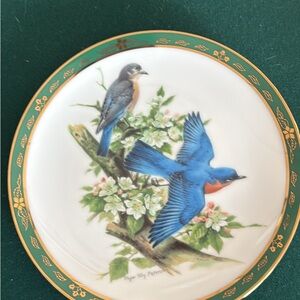 Danbury Mint Blue and Green Bird Plate
